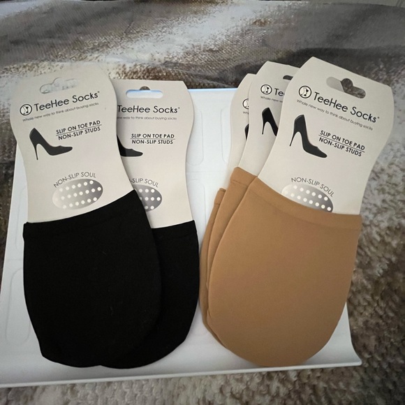 TeeHee Womens Seamless Toe Topper Liner Socks with Non-Skid Bottom - Picture 2 of 2